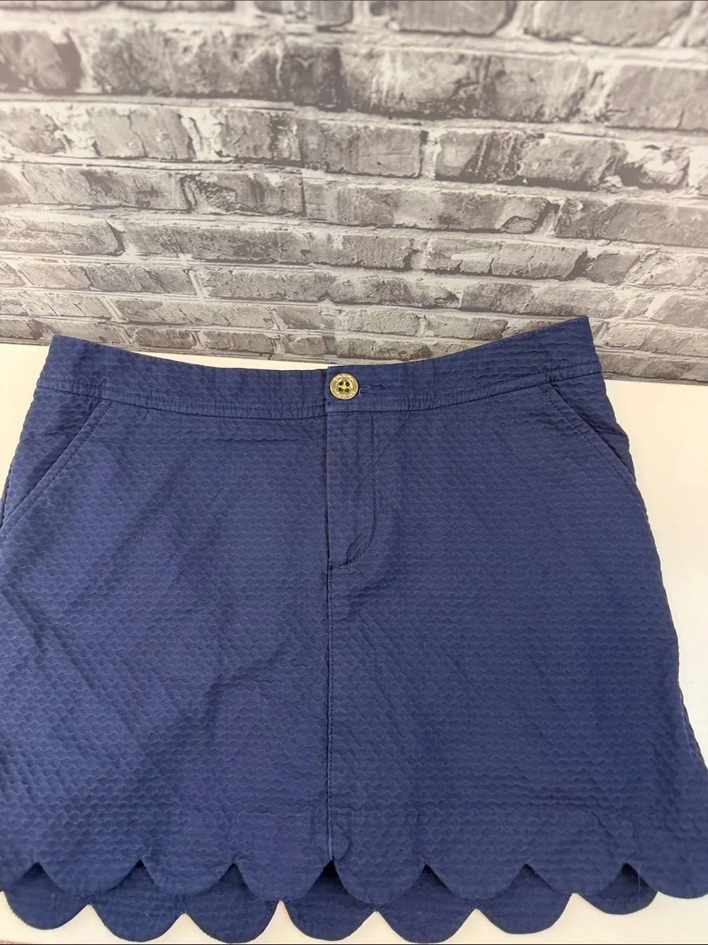 Lilly Pulitzer Navy Scalloped Hem Skort